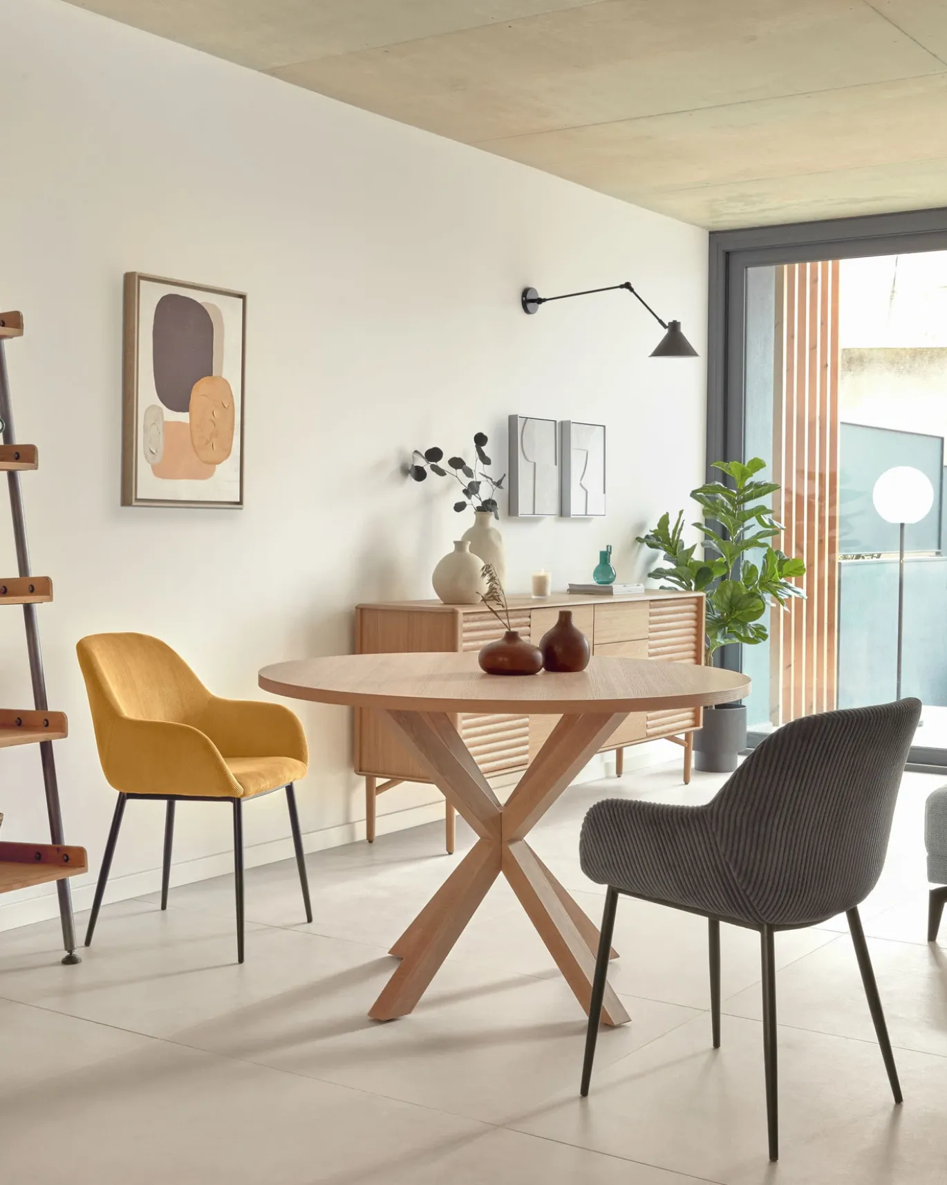 Kave Home Ronde Tafel Argo Naturel Melamine Houteffect Ø120cm