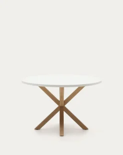 Kave Home Ronde Tafel Argo Wit Melamine Houteffect Ø120cm
