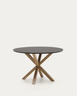 Kave Home Ronde Tafel Argo Zwartgelakt Mdf Houteffect Ø120cm