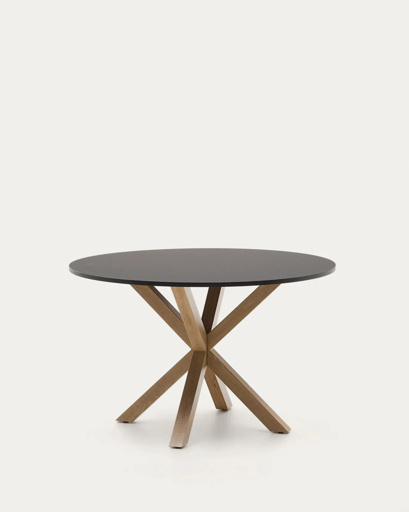Kave Home Ronde Tafel Argo Zwartgelakt Mdf Houteffect Ø120cm