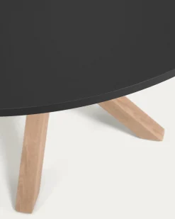 Kave Home Ronde Tafel Argo Zwartgelakt Mdf Houteffect Ø120cm