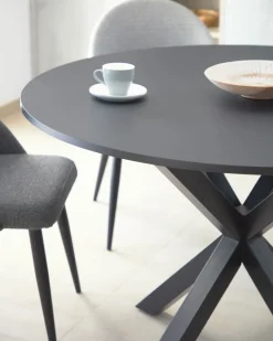 Kave Home Ronde Tafel Argo Zwartgelakt Mdf Ø120cm