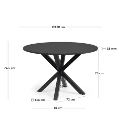 Kave Home Ronde Tafel Argo Zwartgelakt Mdf Ø120cm