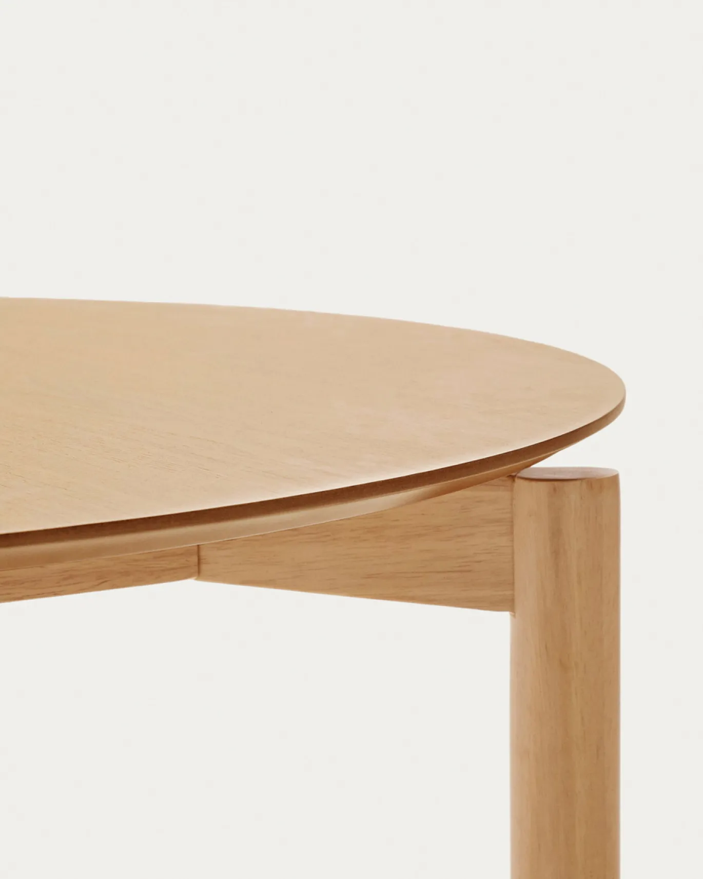 Kave Home Ronde Tafel Indara Essenhoutfineer en Rubberhout Ø110cm