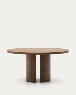 Kave Home Ronde Tafel Nealy Walnootfineer Donkere Afwerking Ø150cm