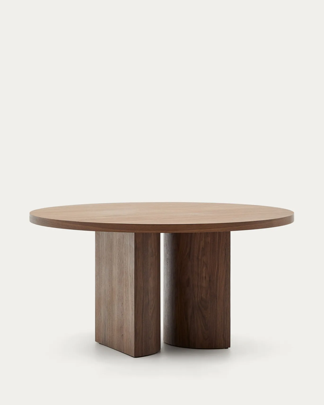 Kave Home Ronde Tafel Nealy Walnootfineer Donkere Afwerking Ø150cm