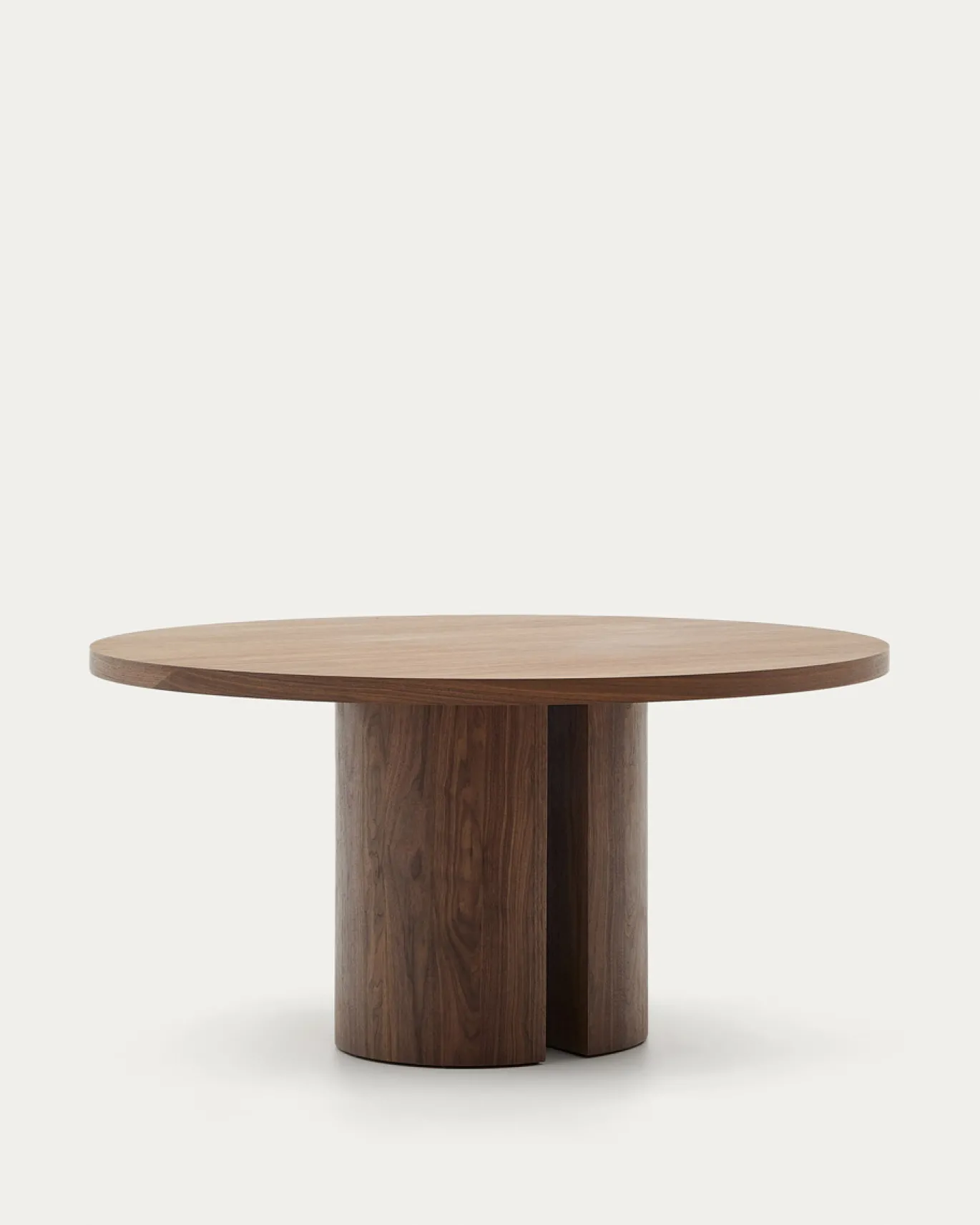Kave Home Ronde Tafel Nealy Walnootfineer Donkere Afwerking Ø150cm