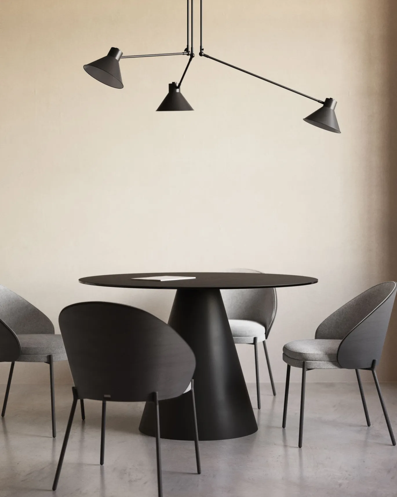 Kave Home Ronde Tafel Wilshire Gehard Glas Mat Zwart Ø120cm