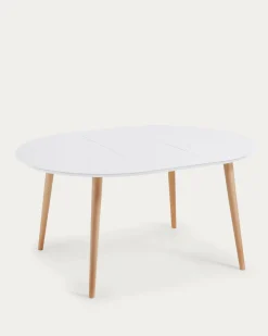 Kave Home Ronde Uitschuifbare Tafel Oqui Wit Ø120-200cm