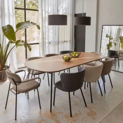 Kave Home Ronde Uitschuifbare Tafel Novac Ø120 (200)x75cm