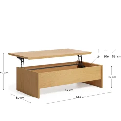 Kave Home Salontafel Abilen Eikenfineer 110x60cm