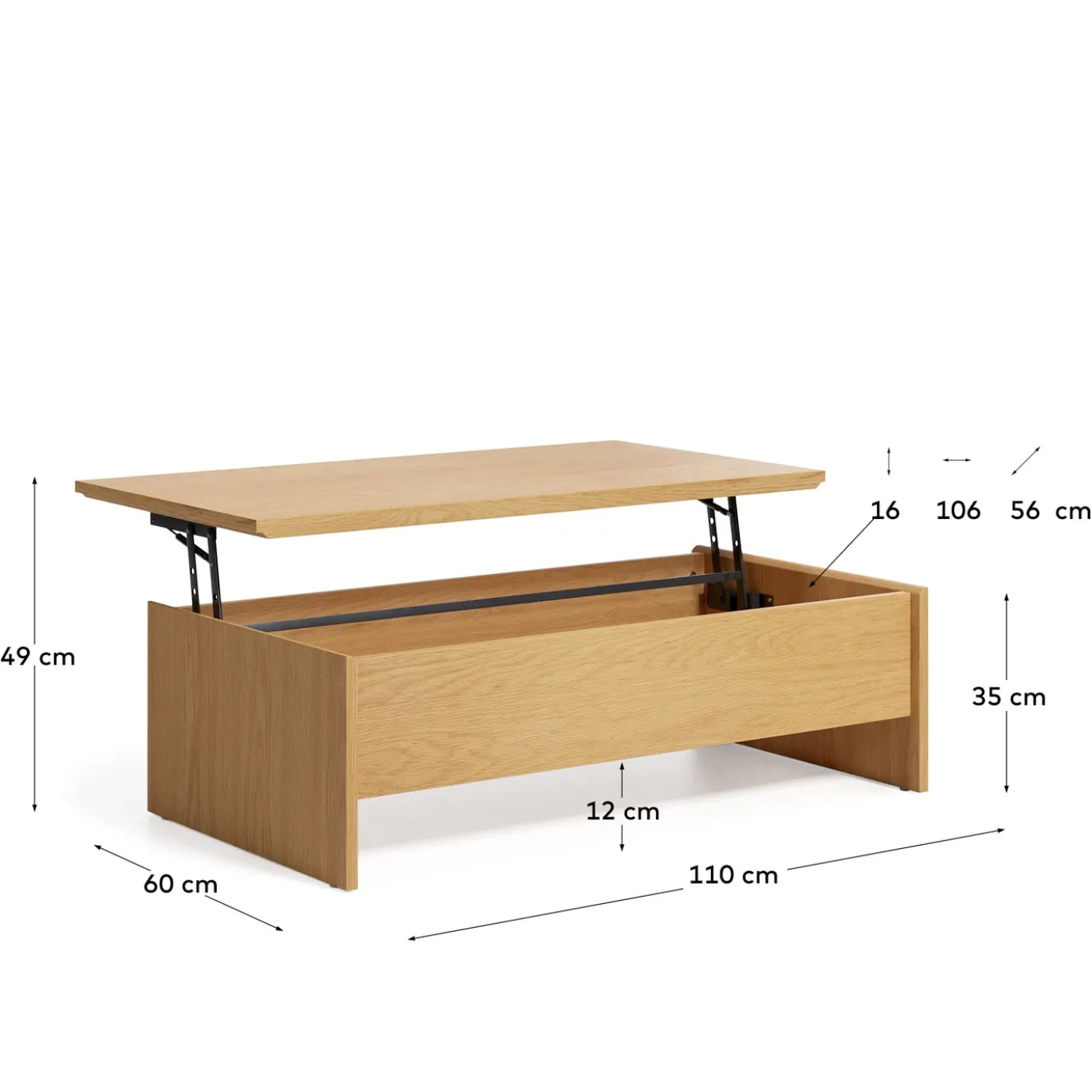 Kave Home Salontafel Abilen Eikenfineer 110x60cm