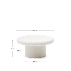 Kave Home Salontafel Addaia Wit Cement Ø90cm