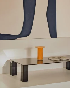 Kave Home Salontafel Adularia Glas Donkergrijs 140cm