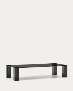 Kave Home Salontafel Adularia Glas Donkergrijs 140cm