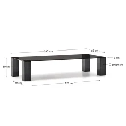 Kave Home Salontafel Adularia Glas Donkergrijs 140cm