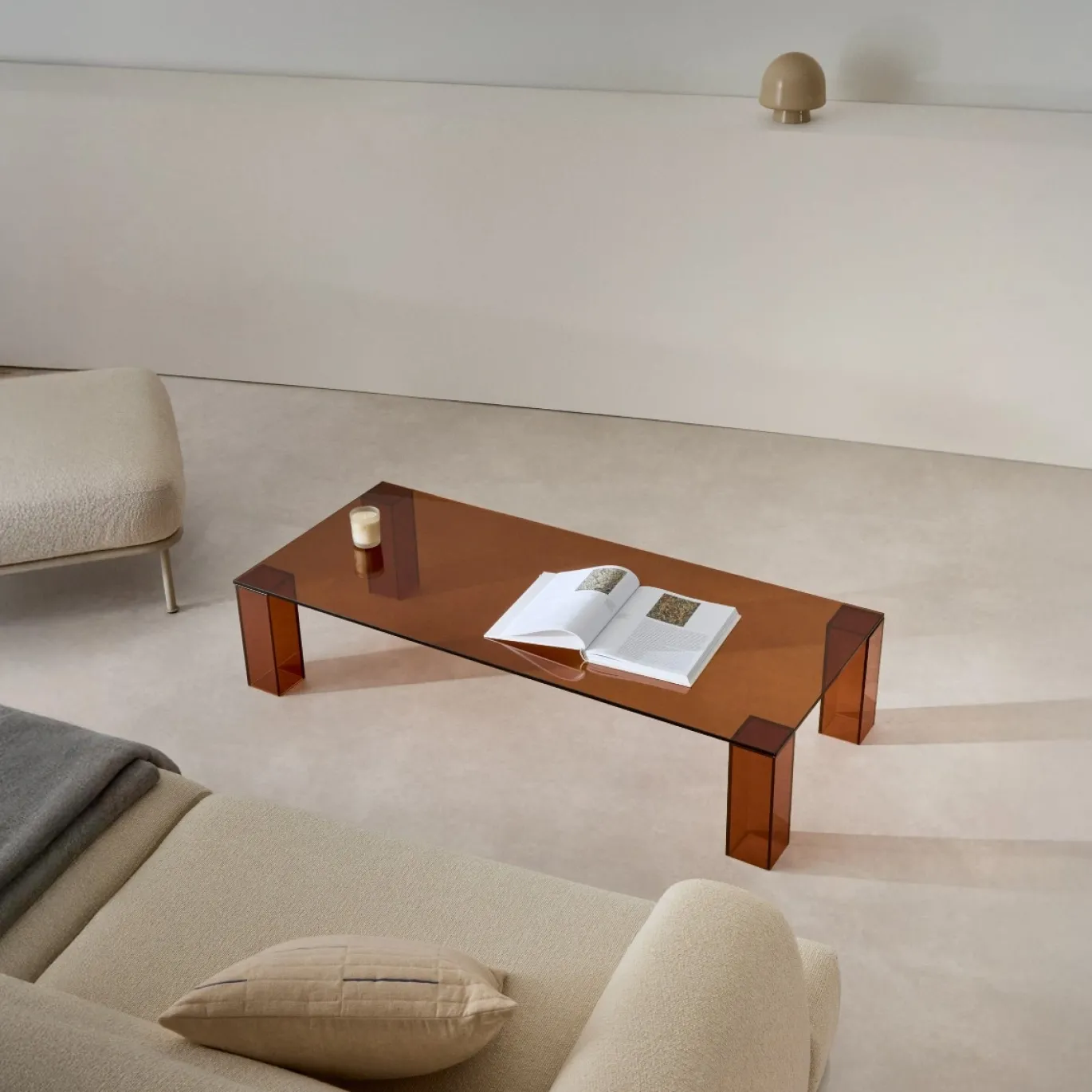 Kave Home Salontafel Adularia Glas Bruin 140cm