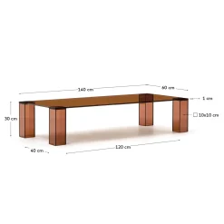 Kave Home Salontafel Adularia Glas Bruin 140cm