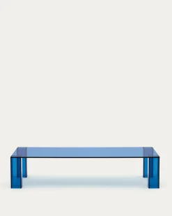 Kave Home Salontafel Adularia Blauw Gehard Glas 140x60cm
