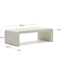 Kave Home Salontafel Aiguablava Wit Cement 135x65cm
