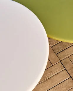 Kave Home Salontafel Albanella Cement met Glanzend Witte Afwerking Ø65cm