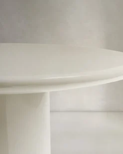 Kave Home Salontafel Albanella Cement met Glanzend Witte Afwerking Ø65cm