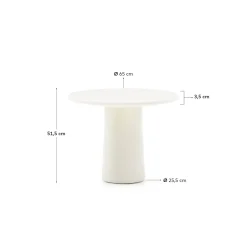 Kave Home Salontafel Albanella Cement met Glanzend Witte Afwerking Ø65cm