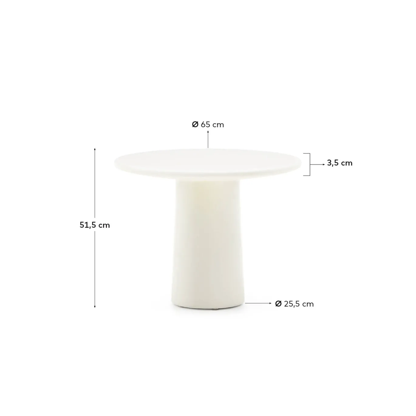 Kave Home Salontafel Albanella Cement met Glanzend Witte Afwerking Ø65cm