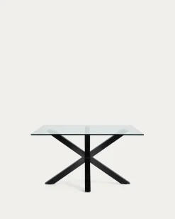 Kave Home Salontafel Argo Glas Zwart 130x70cm