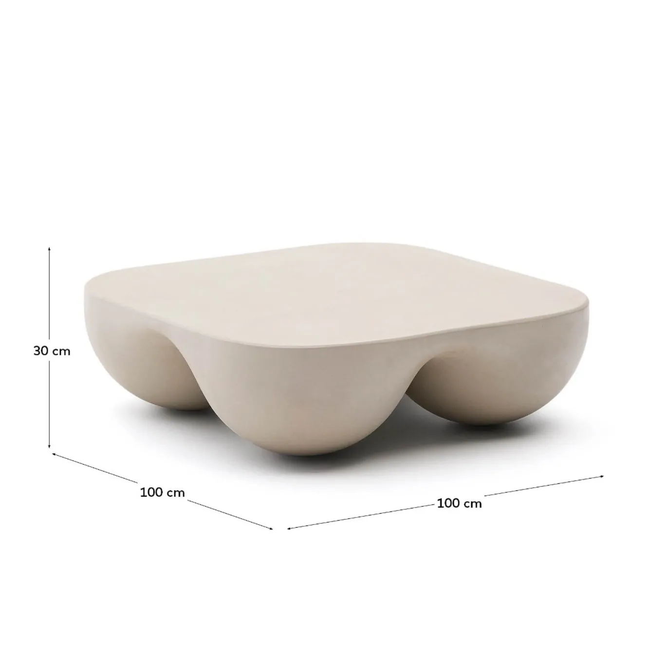 Kave Home Salontafel Colba Outdoor Polystone 100x100cm