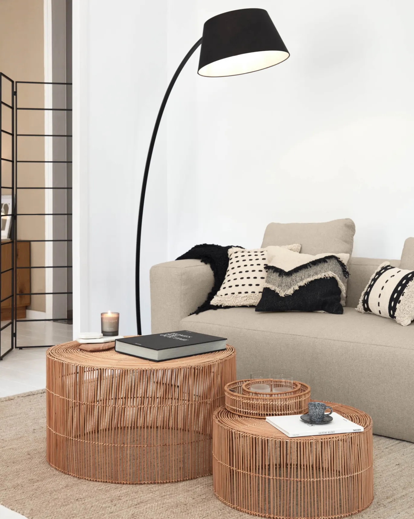 Kave Home Salontafel Elmima Set 2 Rotan Ø66cm / Ø55cm