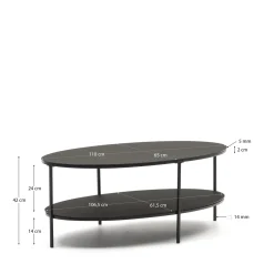 Kave Home Salontafel Fideia Gehard Glas Ø110x65cm