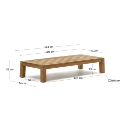 Kave Home Salontafel Forcanera Massief Teakhout 150x71cm
