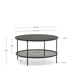 Kave Home Salontafel Gilda Gehard Glas Ø80cm