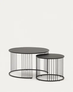 Kave Home Salontafel Hadar Set van 2 Glas Ø75cm / Ø45cm