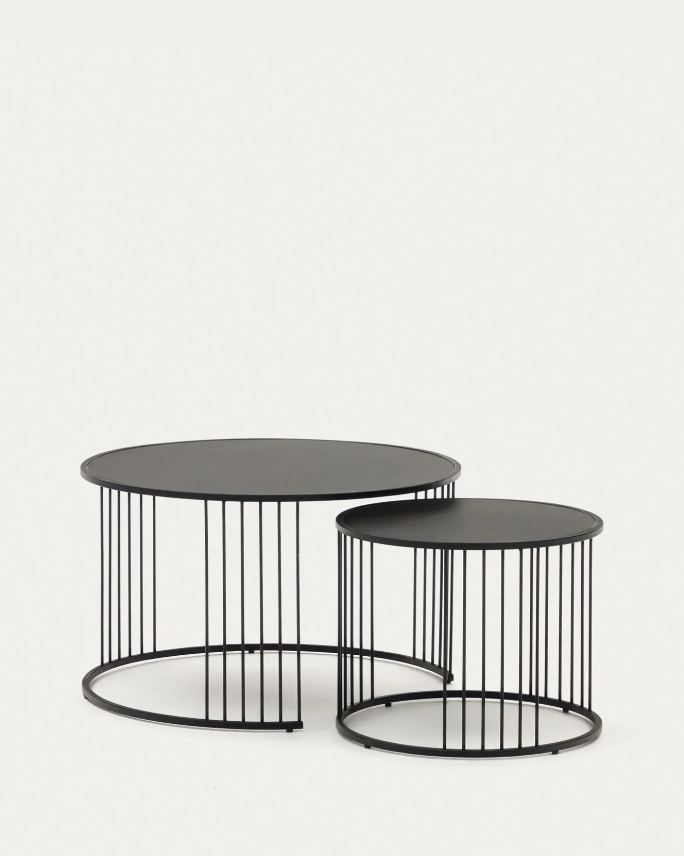 Kave Home Salontafel Hadar Set van 2 Glas Ø75cm / Ø45cm