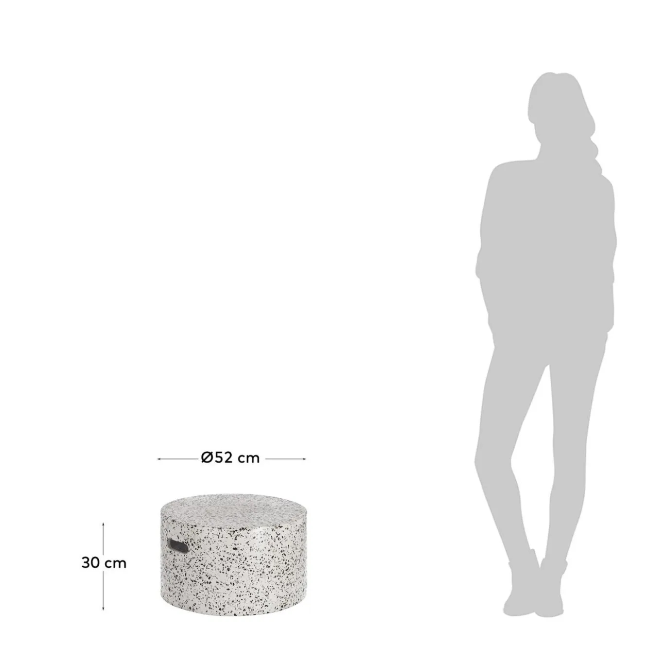 Kave Home Salontafel Jenell Wit Terrazzo Ø52cm