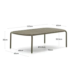 Kave Home Salontafel Joncols Outdoor Aluminium Groen Ø110x62cm