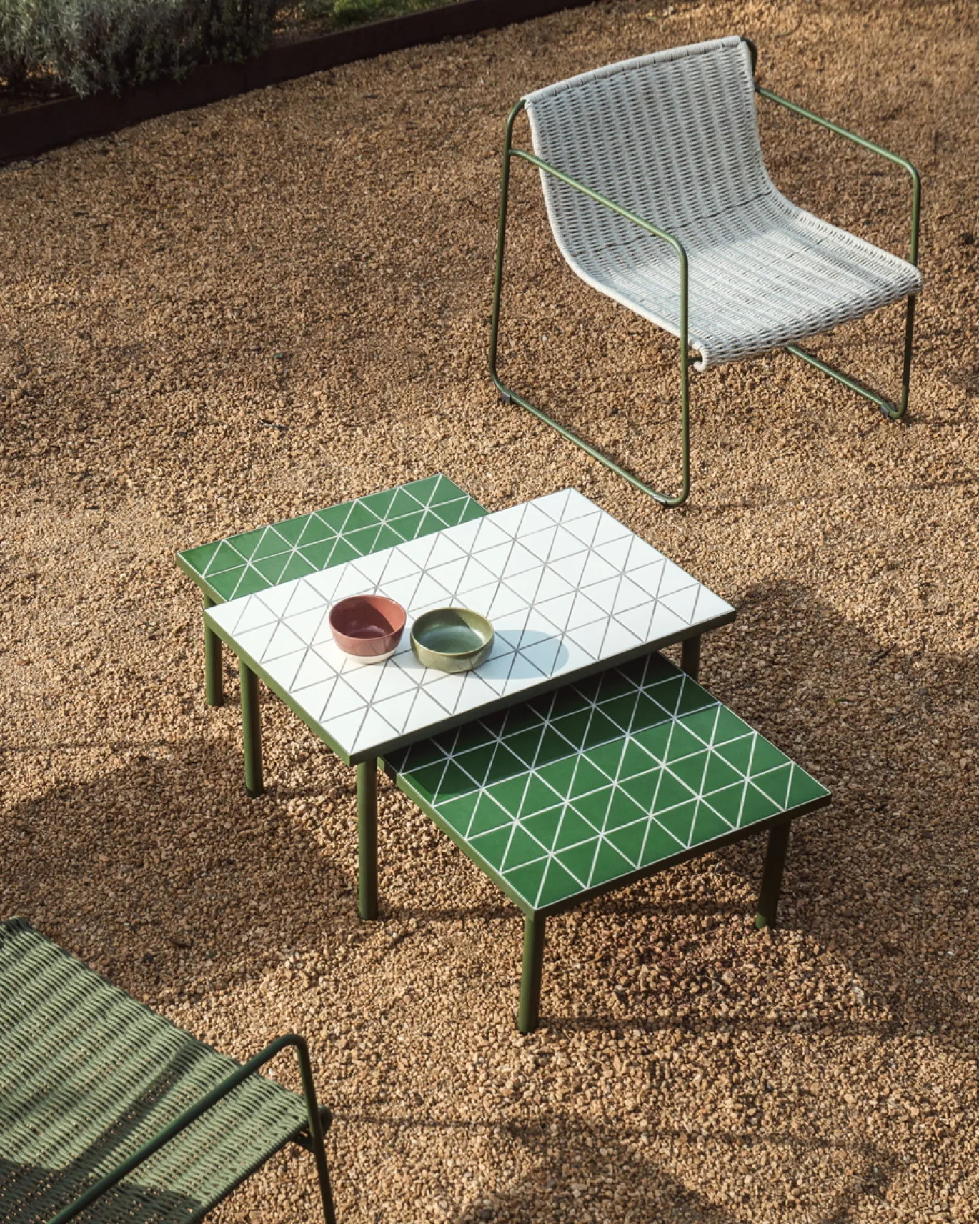 Kave Home Salontafel Maurina Staal Tegels Groen 122cm