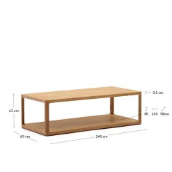 Kave Home Salontafel Maymai Eikenhout 140x65cm
