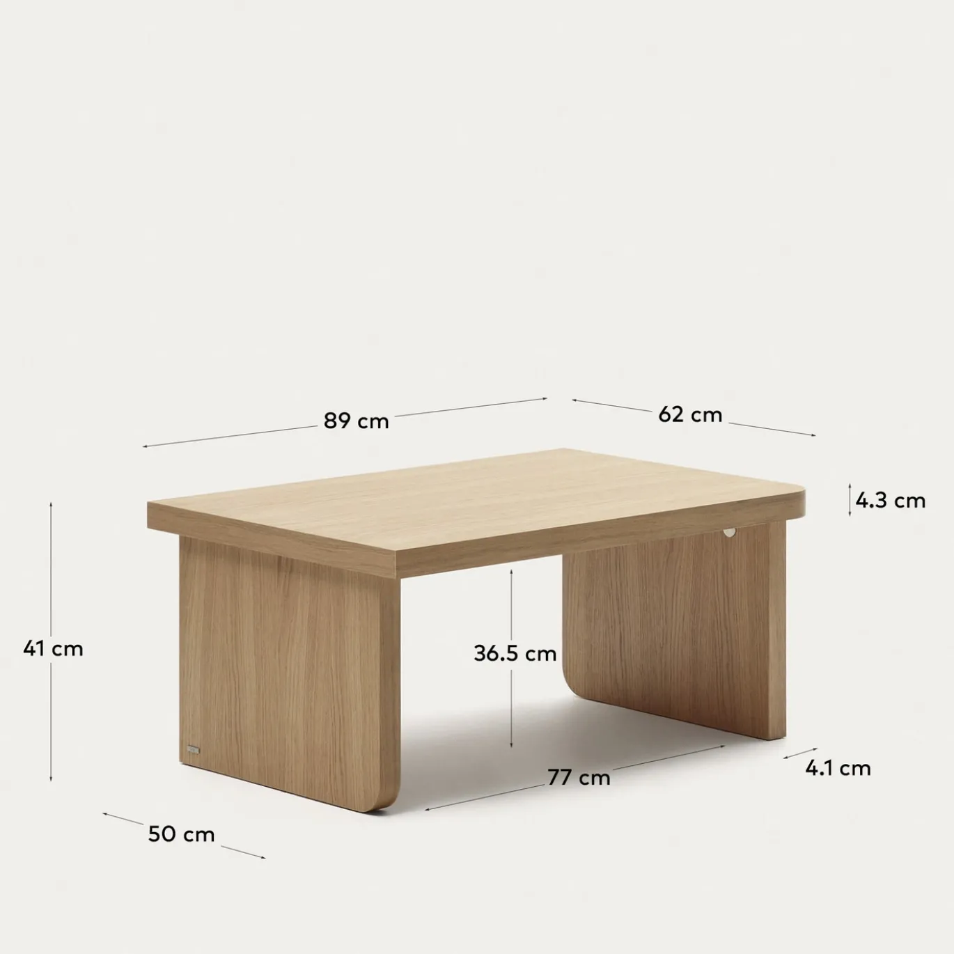 Kave Home Salontafel Oaq Eikenfineer Natuurlijk 82x60cm