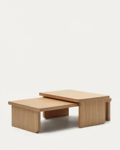 Kave Home Salontafel Oaq Set van 2 Eikenfineer Naturel