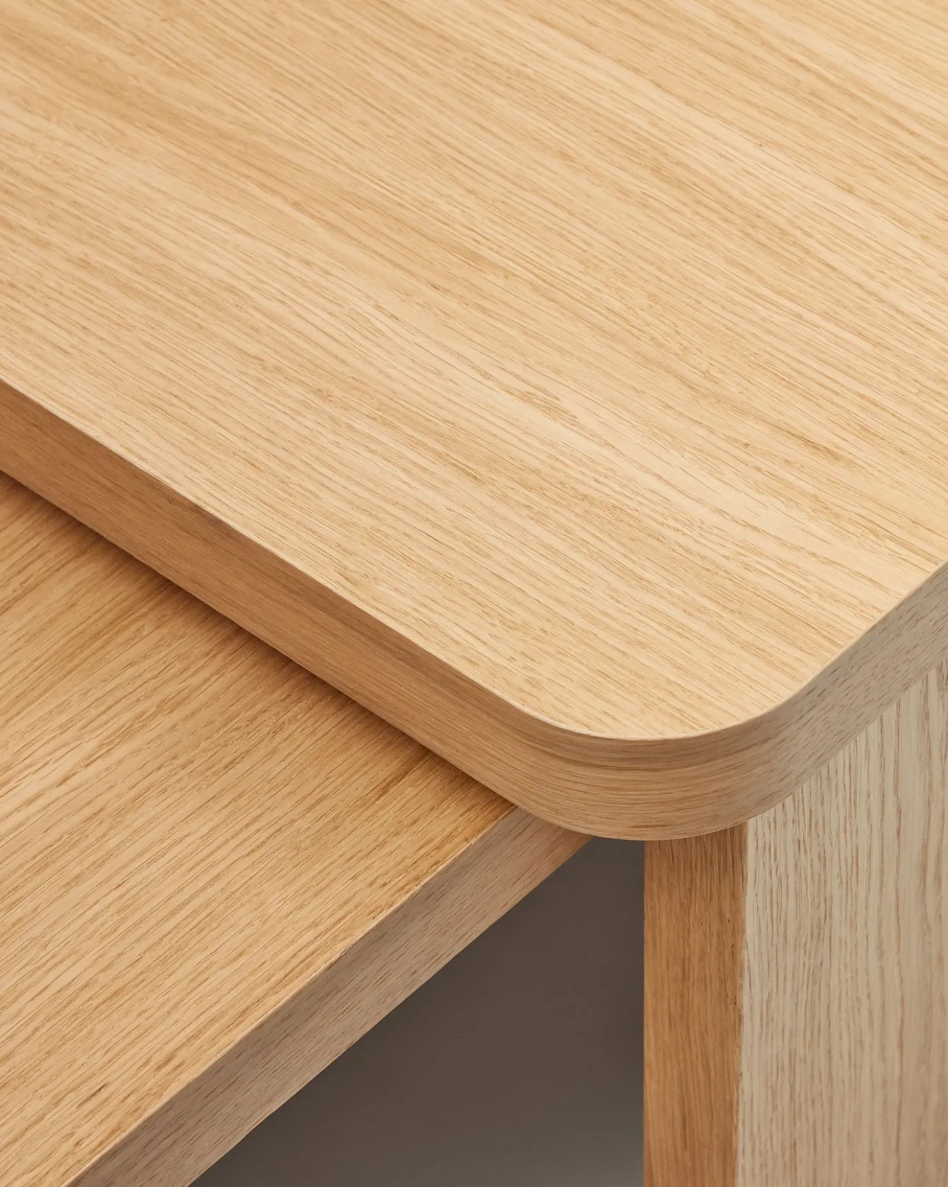 Kave Home Salontafel Oaq Set van 2 Eikenfineer Naturel