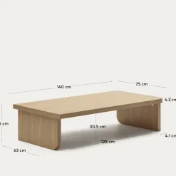 Kave Home Salontafel Oaq Set van 2 Eikenfineer Naturel