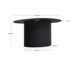 Kave Home Salontafel Olir Glas Metaal Zwart 82cm