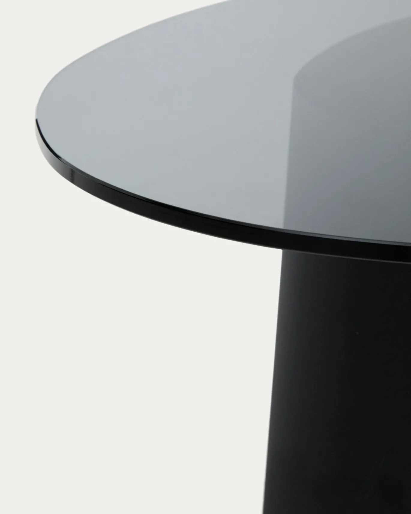 Kave Home Salontafel Olir Glas Metaal Zwart 82cm