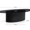 Kave Home Salontafel Olir Glas Metaal Zwart 140cm