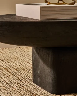 Kave Home Salontafel Ovak Acaciahout Zwart 140x70cm