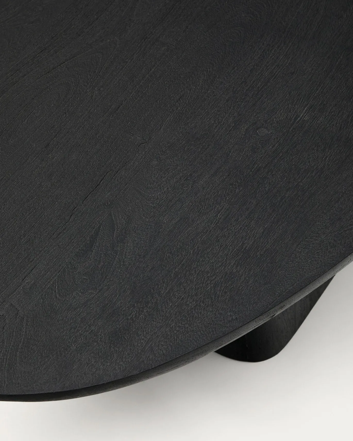 Kave Home Salontafel Ovak Acaciahout Zwart 140x70cm