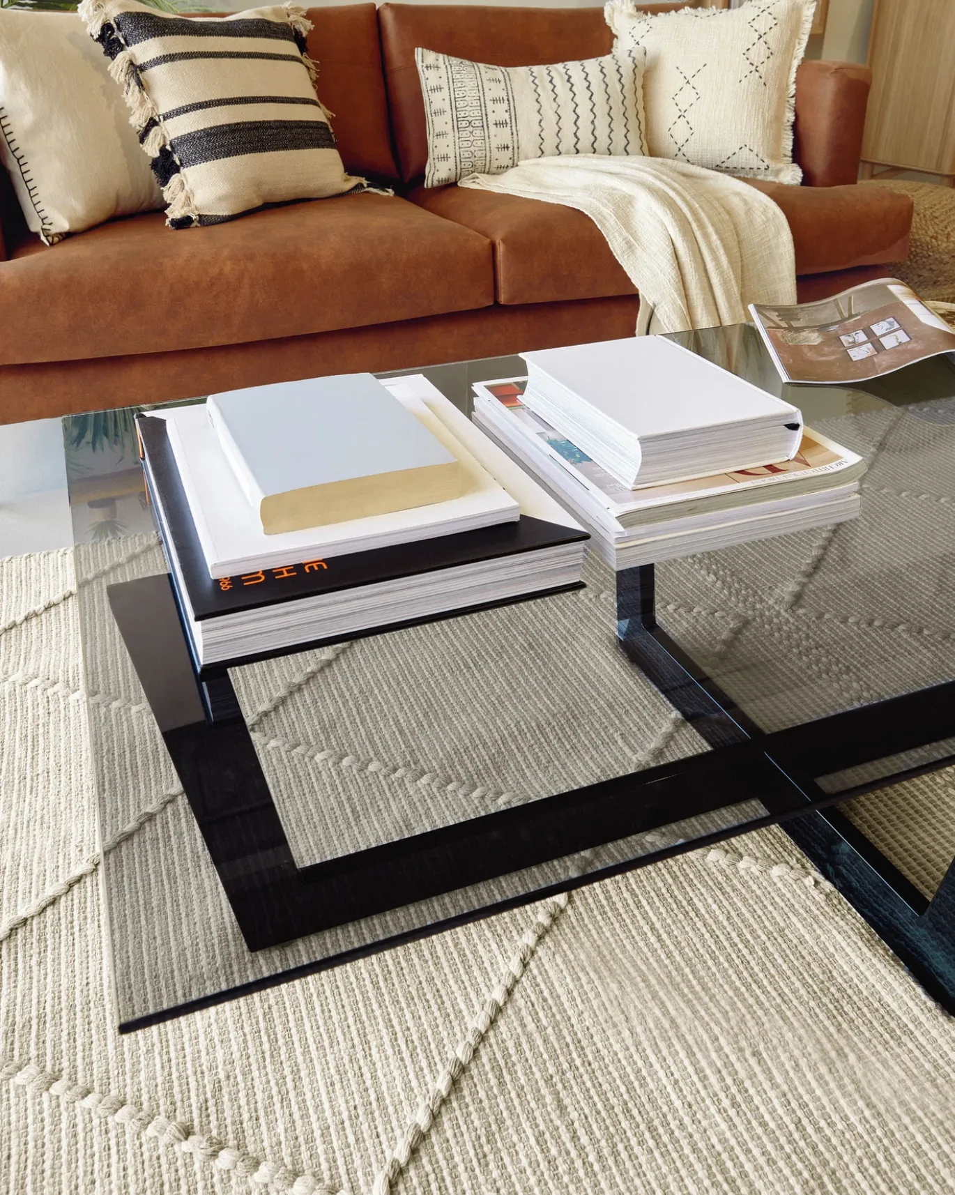 Kave Home Salontafel Plam Zwart Glas 120x70cm
